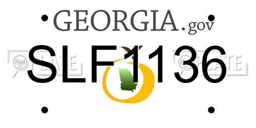SLF1136 Georgia License Plate