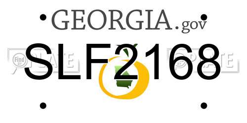 SLF2168 Georgia License Plate