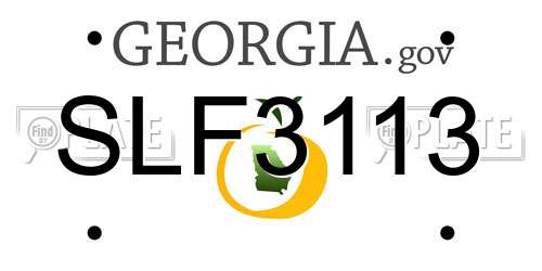 SLF3113 Georgia License Plate