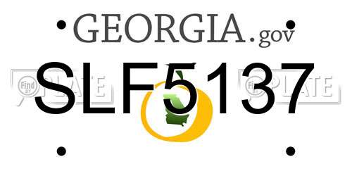 SLF5137 Georgia License Plate