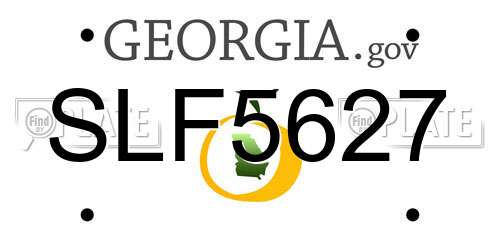 SLF5627 Georgia License Plate