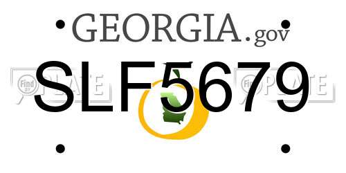 SLF5679 Georgia License Plate