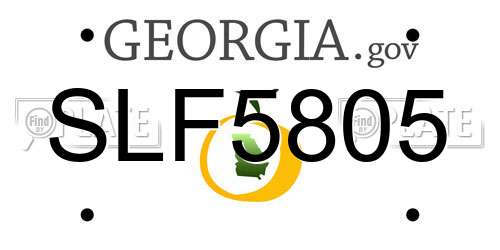 SLF5805 Georgia License Plate
