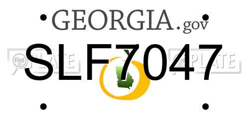 SLF7047 Georgia License Plate