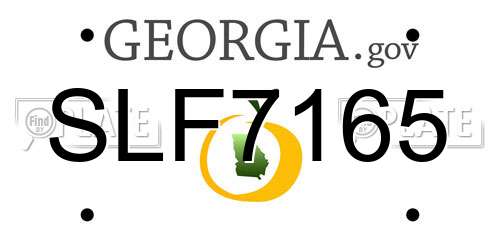 SLF7165 Georgia License Plate