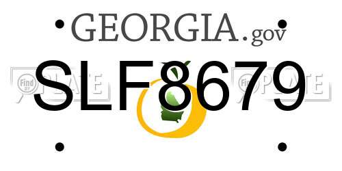 SLF8679 Georgia License Plate