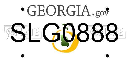 SLG0888 Georgia License Plate