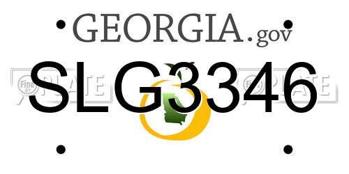 SLG3346 Georgia License Plate