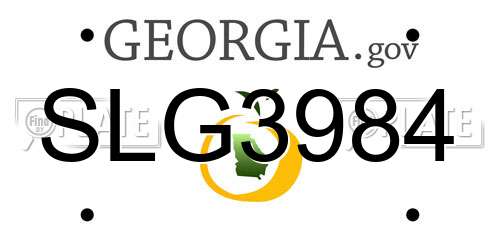 SLG3984 Georgia License Plate
