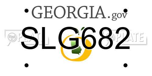 SLG682 Georgia License Plate