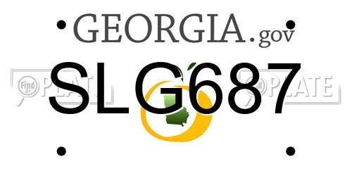 SLG687 Georgia License Plate