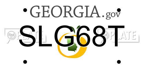 SLG68T Georgia License Plate