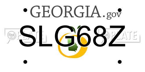 SLG68Z Georgia License Plate