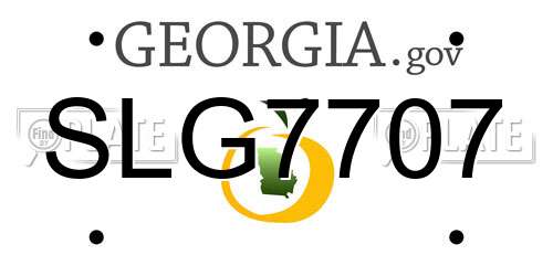 SLG7707 Georgia License Plate
