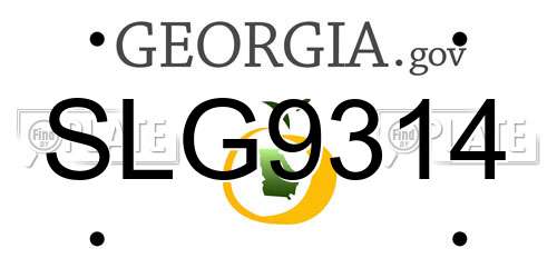 SLG9314 Georgia License Plate