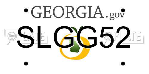 SLGG52 Georgia License Plate