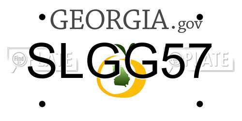 SLGG57 Georgia License Plate