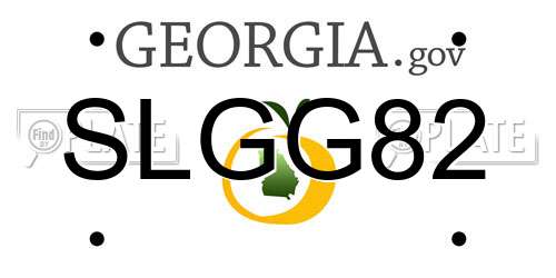 SLGG82 Georgia License Plate