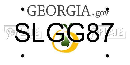SLGG87 Georgia License Plate