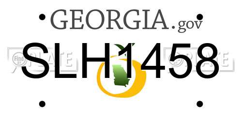 SLH1458 Georgia License Plate