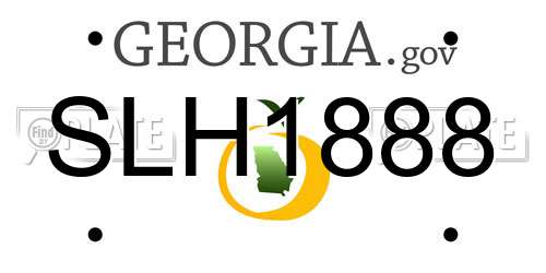 SLH1888 Georgia License Plate