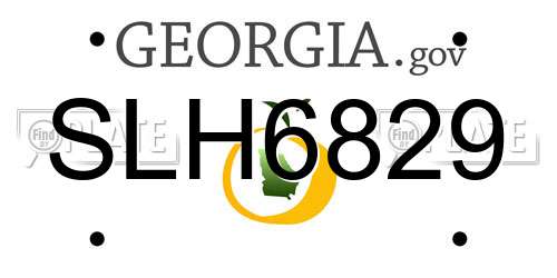SLH6829 Georgia License Plate