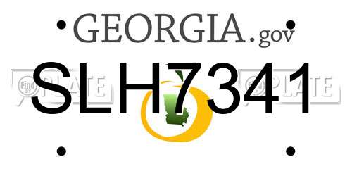 SLH7341 Georgia License Plate