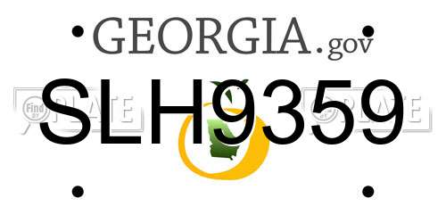 SLH9359 Georgia License Plate