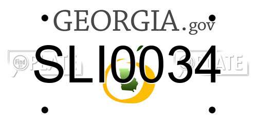 SLI0034 Georgia License Plate