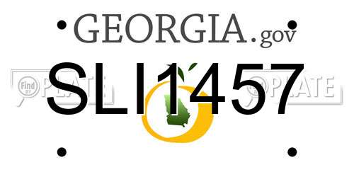 SLI1457 Georgia License Plate