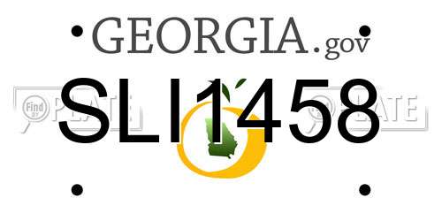 SLI1458 Georgia License Plate