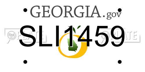 SLI1459 Georgia License Plate