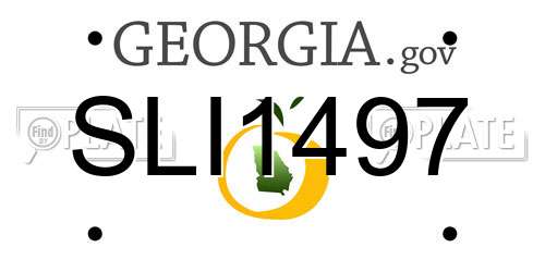 SLI1497 Georgia License Plate
