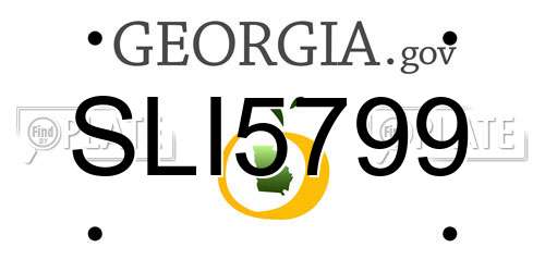 SLI5799 Georgia License Plate