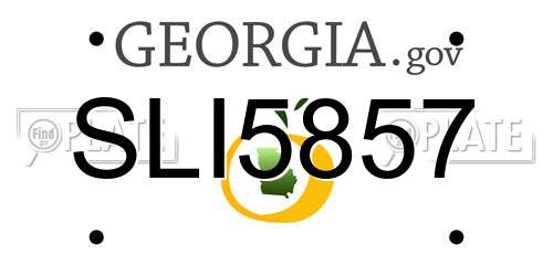 SLI5857 Georgia License Plate