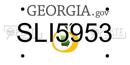 SLI5953 Georgia License Plate