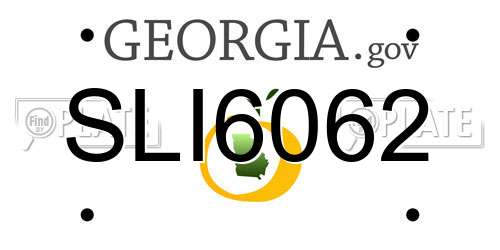 SLI6062 Georgia License Plate