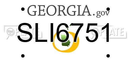 SLI6751 Georgia License Plate