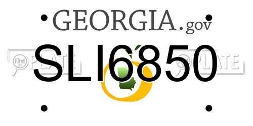 SLI6850 Georgia License Plate