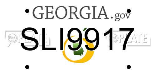 SLI9917 Georgia License Plate