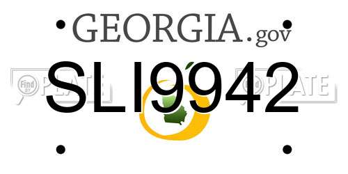 SLI9942 Georgia License Plate