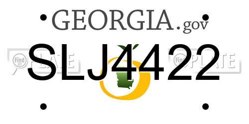 SLJ4422 Georgia License Plate