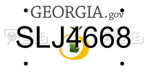 SLJ4668 Georgia License Plate
