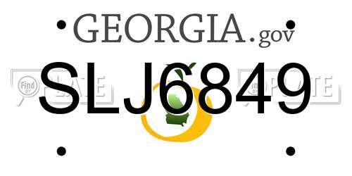 SLJ6849 Georgia License Plate