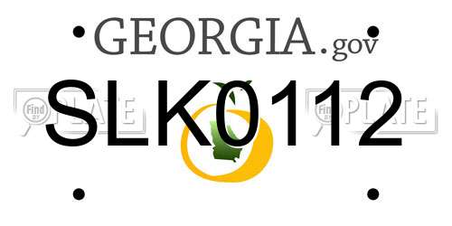 SLK0112 Georgia License Plate