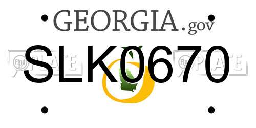 SLK0670 Georgia License Plate