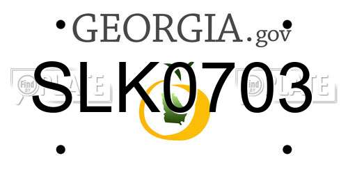 SLK0703 Georgia License Plate