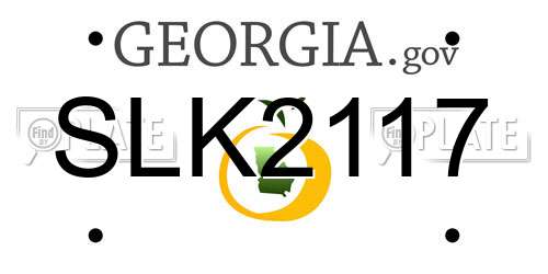 SLK2117 Georgia License Plate