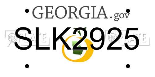 SLK2925 Georgia License Plate