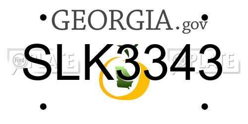 SLK3343 Georgia License Plate